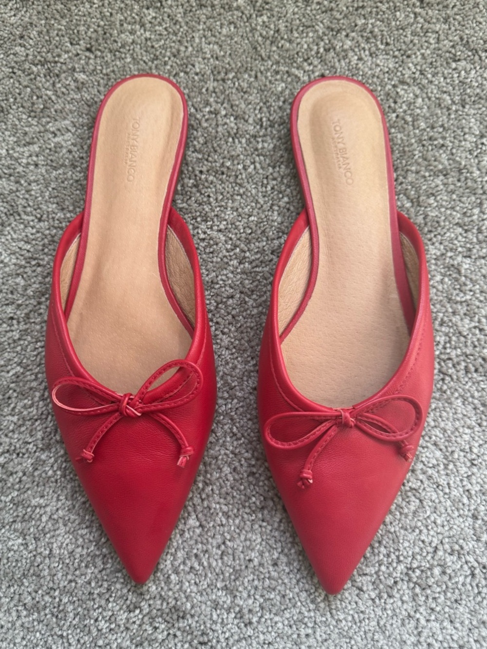 Tony Bianco Javelin Flat in Ruby Nappa Leather